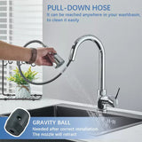 Chrome Kitchen Tap Pull Out  Mixer Tap with 360° swivel Spout 2-Mode Sprayer - AUPK