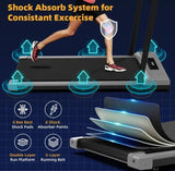 Electric Treadmill Walking Pad Under Desk Home Gym Fitness Grey/Black - AUPK