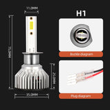 Car LED Headlight 72W 8000LM Globes 2pcs  H7/ H4/HB2/9003/ H8/H9/H11/9006/H1 Lamps - AUPK