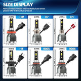 Car LED Headlight 72W 8000LM Globes 2pcs  H7/ H4/HB2/9003/ H8/H9/H11/9006/H1 Lamps - AUPK