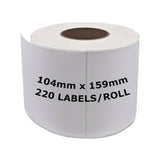 DYMO Compatible Labels for 4XL Printer 104mm x 159mm 4x6 inch 220 Labels/Roll [Compatible with: S0904980] - AUPK