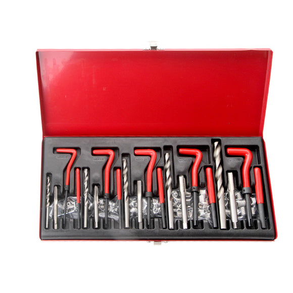 131Pcs Thread Repair Kit M5 M6 Metric8 Metric10 M12 Threaded Tool Twist Drill Bits
