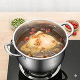 24 CM Steamer Pot  Food Grade Stainless Steel With Glass Lid, 2-Tier Cookware