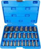 25Pcs Screw Extractor Set, Hex Head Multi-Spline Easy Out Bolt Extractor Set, Damaged Screw Extractor Set, Cr-Mo Rounded Bolt Remover - AUPK