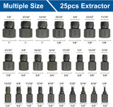 25Pcs Screw Extractor Set, Hex Head Multi-Spline Easy Out Bolt Extractor Set, Damaged Screw Extractor Set, Cr-Mo Rounded Bolt Remover - AUPK