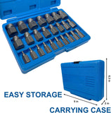 25Pcs Screw Extractor Set, Hex Head Multi-Spline Easy Out Bolt Extractor Set, Damaged Screw Extractor Set, Cr-Mo Rounded Bolt Remover - AUPK