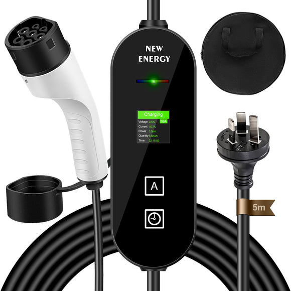 EV Charger, Type 2 | 10A/15A Adaptor | 6A-15A Adjustable Current | 5 Meter - AUPK