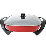 1500W 30cm square Electric Non-stick Frying Pan with Glass Lid, .