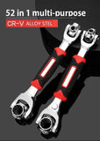 Socket Wrench Socket Spanner 52 in 1 Multifunction Key with 360 Degree Rotating Head Universal Key Multi Key