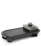 2-in-1 Electric Non-Stick BBQ Grill and Hotpot in black square pot