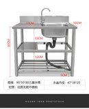 sink freestanding 90 x 50 x 80 cm stainless steel bench and