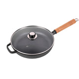 Cast Iron Skillet, Cast Iron Pre-Seasoned Skillet, Kitchen Saute Fry Pan, 28 CM with Glass Lip (Copy)
