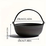 Cast Iron Sukiyaki Hot Pot with Wooden Lid 29 cm