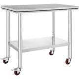 Stainless Steel Kitchen Bench with Castor Wheels