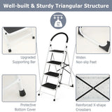 Portable 2 3 4  STEP LADDER MULTI PURPOSE FOR HOUSEHOLD OFFICE FOLDABLE NON SLIP - AUPK