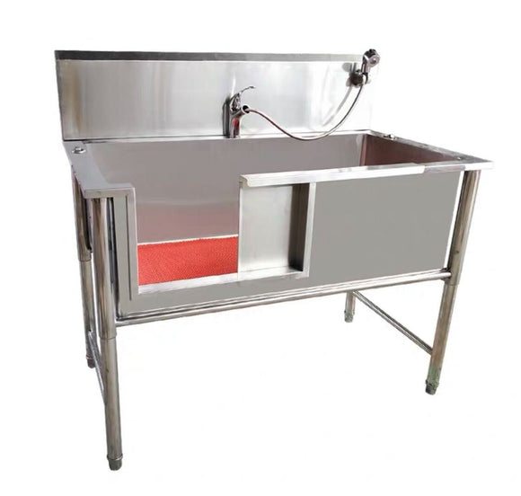 Dog Bath & Grooming Tub Stainless Steel 1.2 M Wide Front Open Station. - AUPK