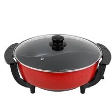 Electric Smokeless Non-stick Hot Pot - Lid Dual side Divide Shabu Cookware 3.5L 1300W - AUPK