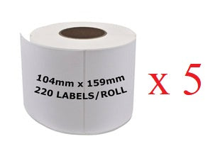 DYMO Compatible Labels for 4XL Printer 104mm x 159mm 4x6 inch 220 Labels/Roll [Compatible with: S0904980] - AUPK