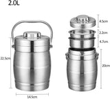 vacuum-insulated thermal food container lunch box 2 L stainless steel