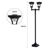 173cm Solar Lamp Post Lights Outdoor with Single or Double Lamp, Waterproof Solar Powered Street Lights for Garden, Pathway, Driveway, Front/Back Door, - AUPK