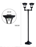 173cm Solar Lamp Post Lights Outdoor with Single or Double Lamp, Waterproof Solar Powered Street Lights for Garden, Pathway, Driveway, Front/Back Door, - AUPK