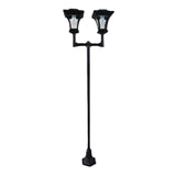 173cm Solar Lamp Post Lights Outdoor with Single or Double Lamp, Waterproof Solar Powered Street Lights for Garden, Pathway, Driveway, Front/Back Door, - AUPK