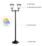 173cm Solar Lamp Post Lights Outdoor with Single or Double Lamp, Waterproof Solar Powered Street Lights for Garden, Pathway, Driveway, Front/Back Door, - AUPK