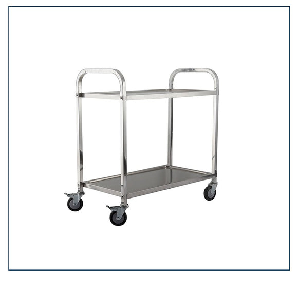 Service Cart Restaurant Trolley Kitchen Serving Food Catering with Brake W75xH83.5xD40 CM 2 or3 Tier - AUPK