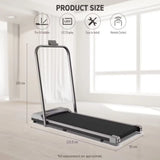 Electric Treadmill Walking Pad Under Desk Home Gym Fitness Grey/Black - AUPK