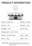Electric Yogurt  Machine with 8 Glass Jars