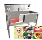 Dog Bath & Grooming Tub Stainless Steel 1.2 M Wide Front Open Station. - AUPK