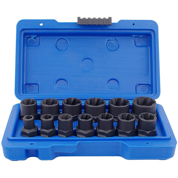 13Piece Impact Bolt & Nut Remover Set Nut Extractor Socket Bolt Remover Tool - AUPK