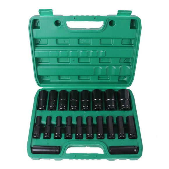 20Pcs 8-32mm 1/2 inch Drive Deep Impact Socket Set Long - AUPK