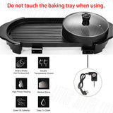 Electric 2 in 1 Hot Pot Hotpot BBQ Grill Oven Smokeless Barbecue Pan Machine - AUPK