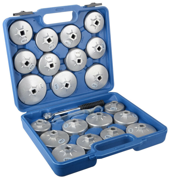 23Pcs Cup Type Aluminium Oil Filter Wrench Removal Socket Remover Tool Kit Set - AUPK