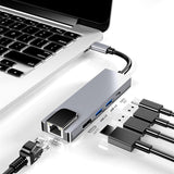 5-In-1 USB-C Multifunction Adapter USB Hub (HDMI + 2 USB Ports + PD + Ethernet port) - AUPK