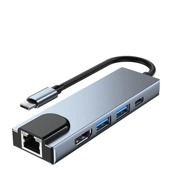 5-In-1 USB-C Multifunction Adapter USB Hub (HDMI + 2 USB Ports + PD + Ethernet port) - AUPK