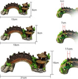 Aquarium Fish Tank Vintage Decorative Bridge Landscape Ornaments Pavilion Tree - AUPK