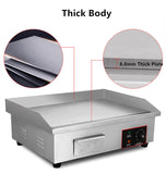 Commercial Electric Griddle BBQ Grill Pan Hot Plate Stainless Steel - AUPK