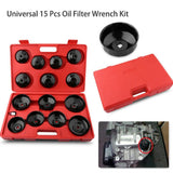 15x Cup Type Aluminium Oil Filter Wrench Removal Socket Remover Tool Set Kit - AUPK