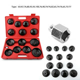 15x Cup Type Aluminium Oil Filter Wrench Removal Socket Remover Tool Set Kit - AUPK
