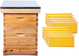 Bee Hive Kits 20 Frame  Langstroth Bee House with 10 Deep and 10 Medium hive Boxs,Dipped in 100% Beeswax 2 Layer - AUPK