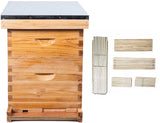 Bee Hive Kits 20 Frame  Langstroth Bee House with 10 Deep and 10 Medium hive Boxs,Dipped in 100% Beeswax 2 Layer - AUPK