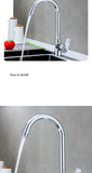Kitchen Tap Mixer Tap Round Faucet Bath Sink Swivel WELS Silver - AUPK