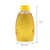 50 pcs Plastic Squeeze Honey Bottle 500 gm  Yellow Lid Food Container - AUPK
