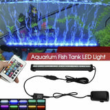 LED Aquarium Lights Submersible Air Bubble RGB Light for Fish Tank Underwater 27-52 CM - AUPK