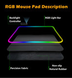 LED Gaming Mouse Pad Large RGB Extended Mouse pad Keyboard Desk Anti-slip Mat - AUPK