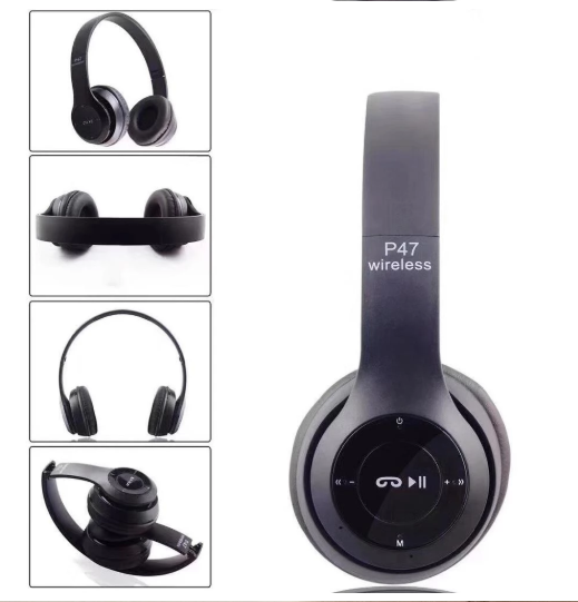P47 Wireless Headphones Bluetooth 5.0 Kid Earphone Noise Cancelling Over Ear Stereo - AUPK